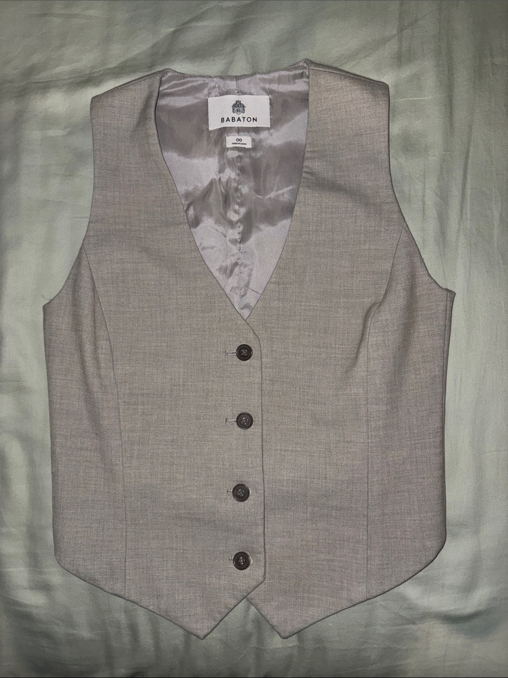 Aritzia Babaton Light Grey Classic Tailored Vest